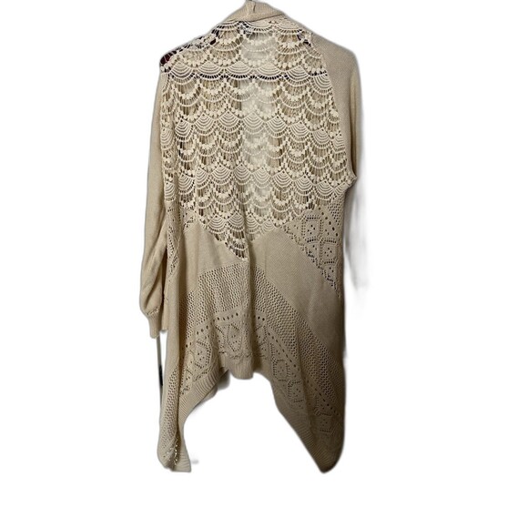 Cal style Crochet Knit Open Front Cardigan Kimono Size 2x Boho Lagenlook - Picture 2 of 8